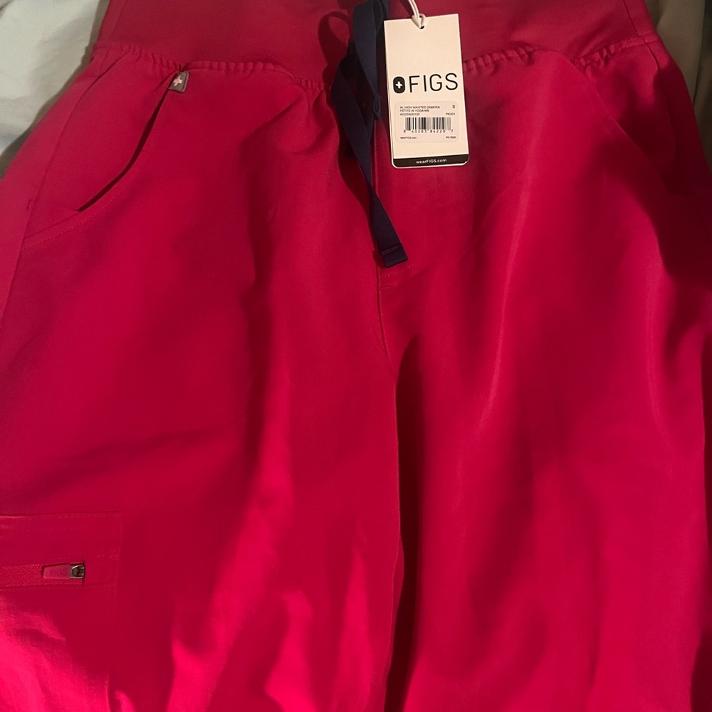 Figs Bright Pink High Waisted Scrub Pants